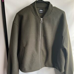Zara vintage Classic olive  Green bomber jacket medium